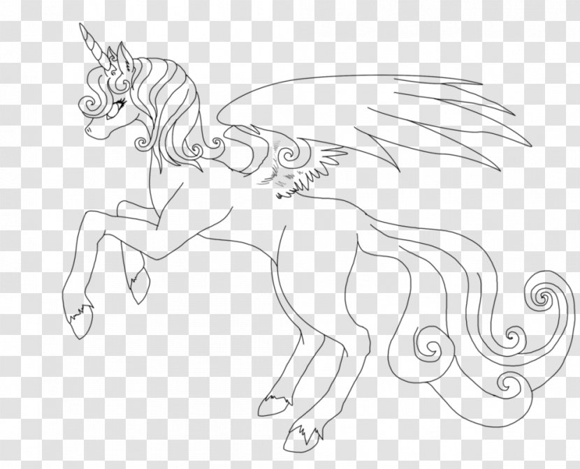 Horse Drawing /m/02csf Line Art Sketch - Walking - Unicorn Face Transparent PNG
