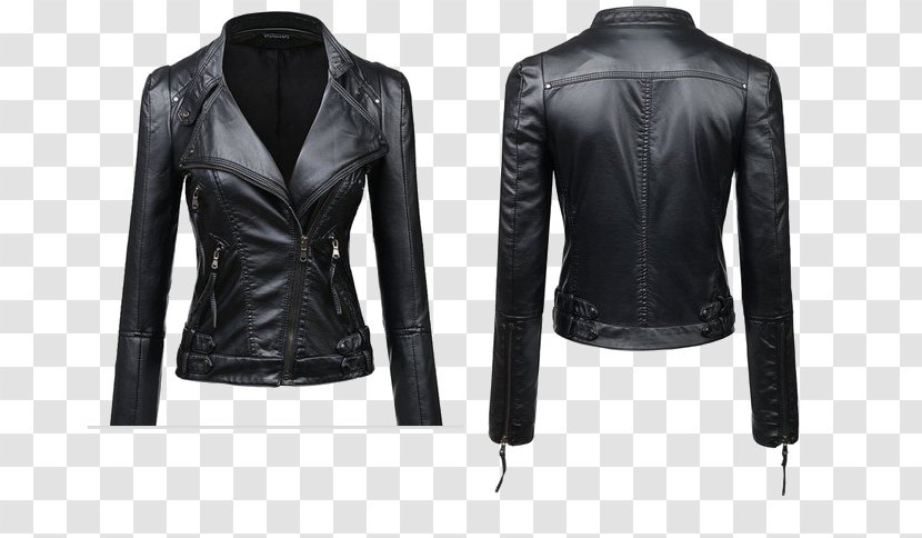 Leather Jacket Coat Sheepskin - Polyurethane Transparent PNG