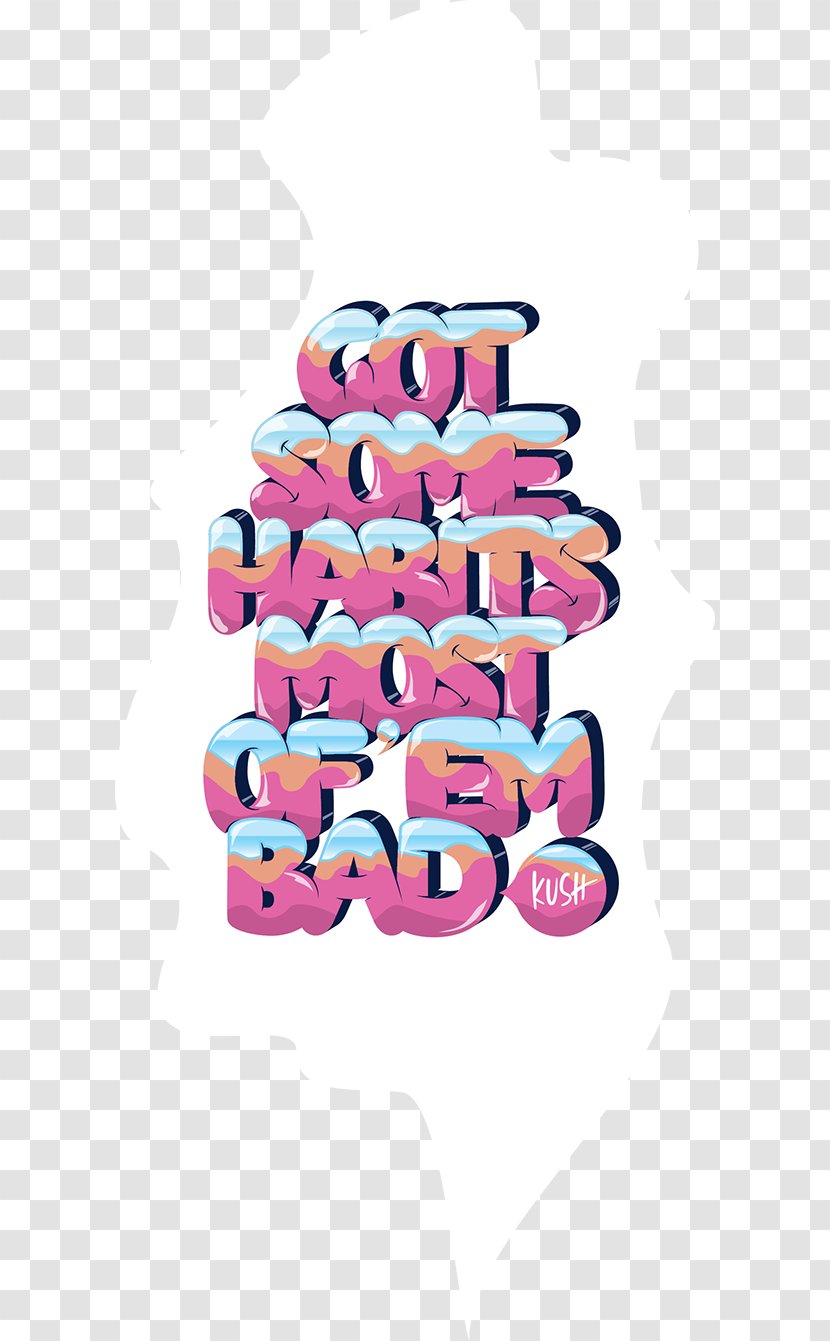 Pink M Font - Bad Habit Transparent PNG