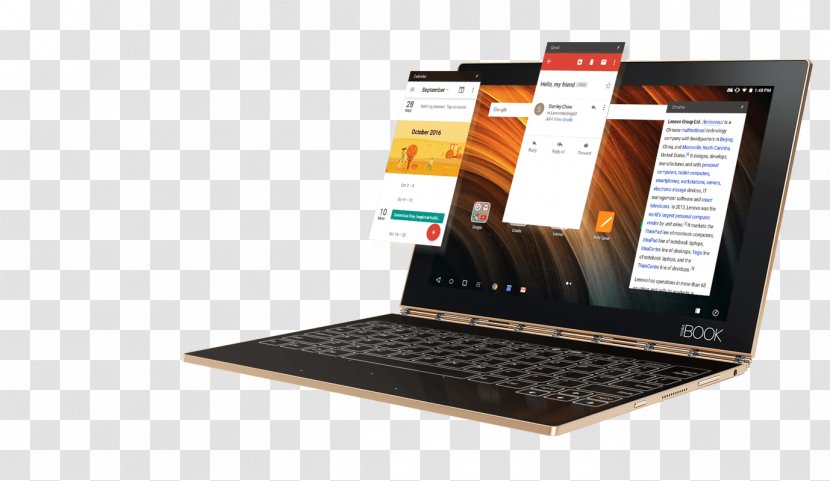 Lenovo Yoga Book Laptop Computer IdeaPad Transparent PNG