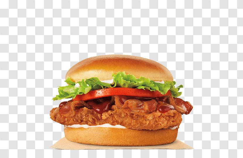 Whopper Chicken Sandwich Crispy Fried Hamburger Bacon - Finger Food - Burger And Transparent PNG