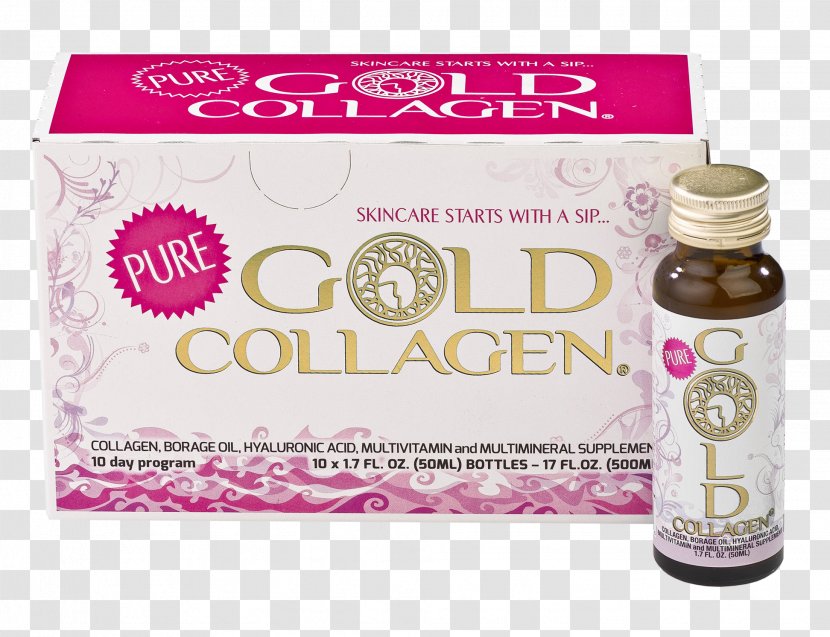 Dietary Supplement Gold Collagen Liquid Type I - Ii Transparent PNG