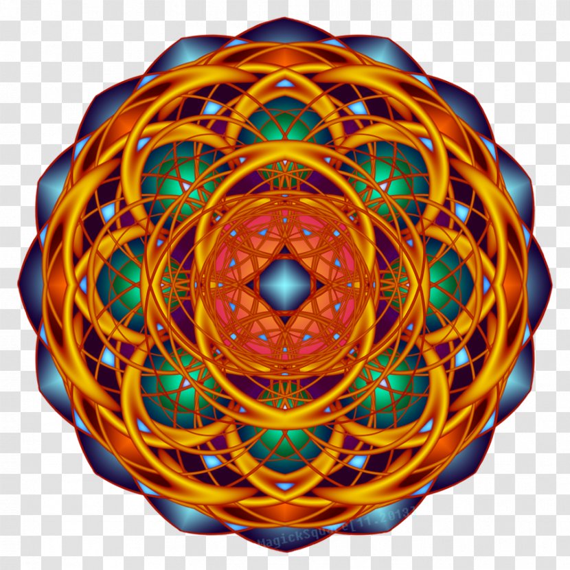 Mandala Sacred Geometry Fractal Rangoli Overlapping Circles Grid - Orange - Buddhism Transparent PNG