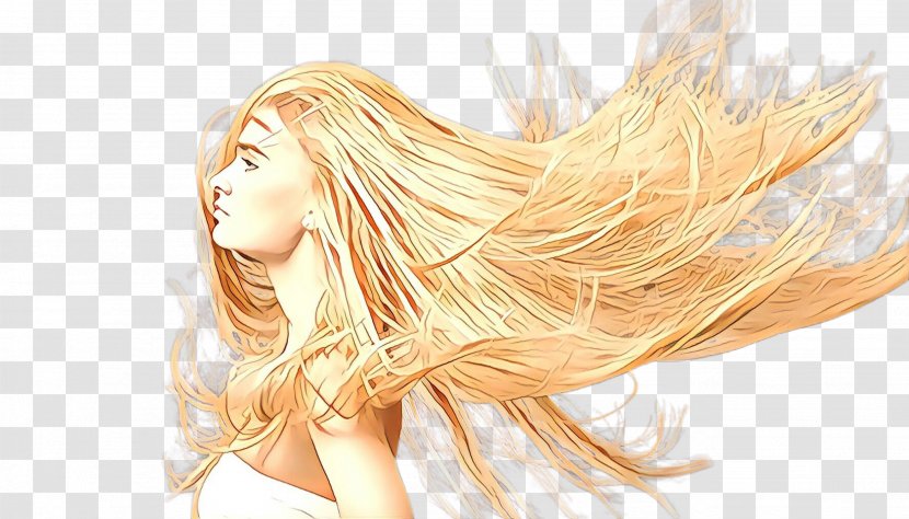 Hair Blond Hairstyle Coloring Long - Yellow - Step Cutting Feathered Transparent PNG