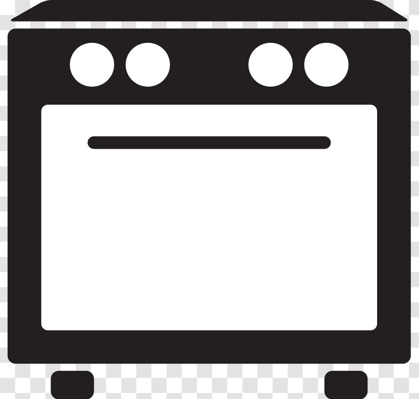 Microwave Ovens Cooking Ranges Clip Art - Black And White - Free Kitchen Clipart Transparent PNG