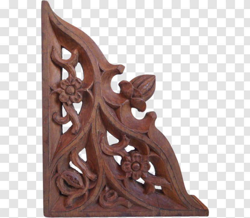 Wood Carving Bracket Corbel - Antique - Beautifully Hand Painted Architectural Monuments Transparent PNG