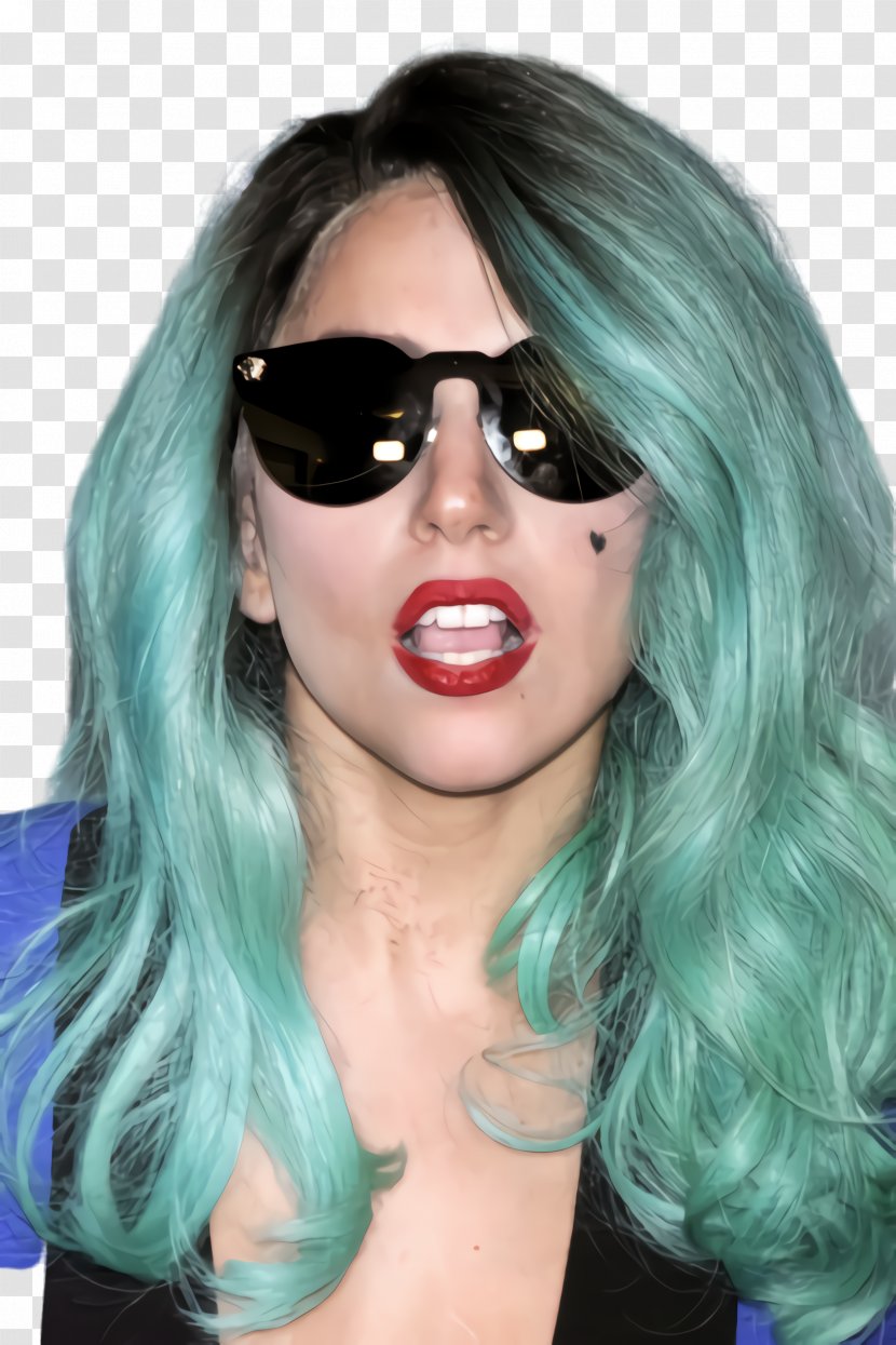 Cartoon Sunglasses - Wig - Surfer Hair Silver Transparent PNG