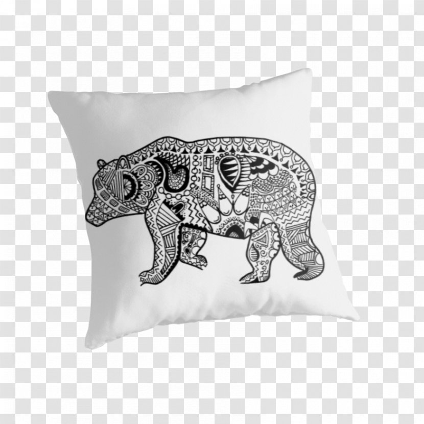 Polar Bear T-shirt Hoodie Throw Pillows - Indian Elephant - Zetangle Transparent PNG