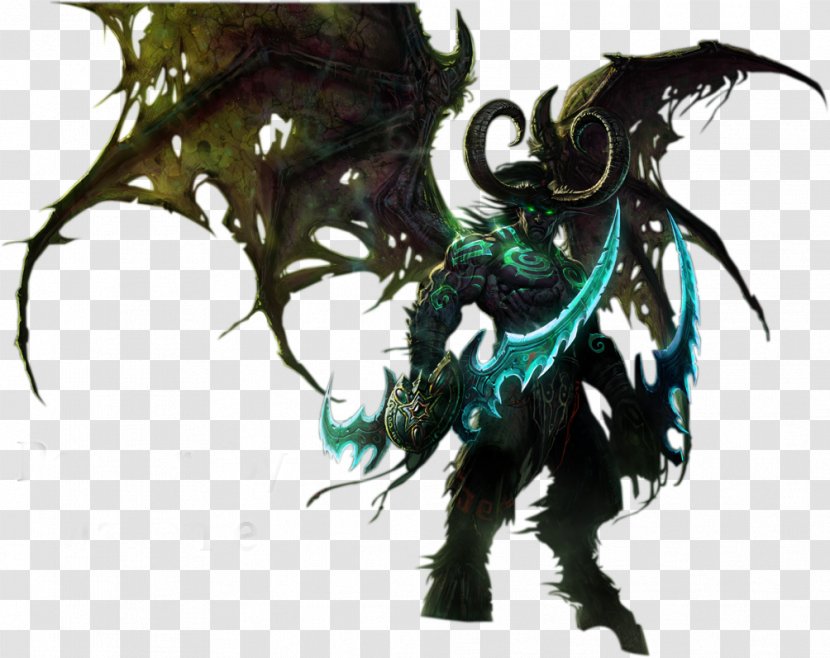 Illidan: World Of Warcraft Warcraft: Legion Illidan Stormrage Desktop Wallpaper Battle For Azeroth - Mythical Creature - Wow Border Transparent PNG