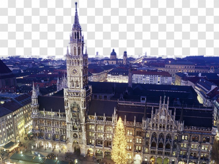 New Town Hall Frauenkirche, Munich Old Hall, St Peters Church Fischbrunnen - Spire - German Charming Scenery Transparent PNG