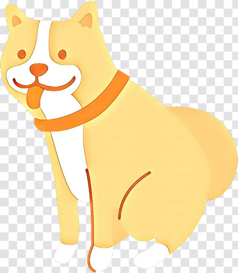 Cartoon Yellow Animal Figure Tail Whiskers Transparent PNG