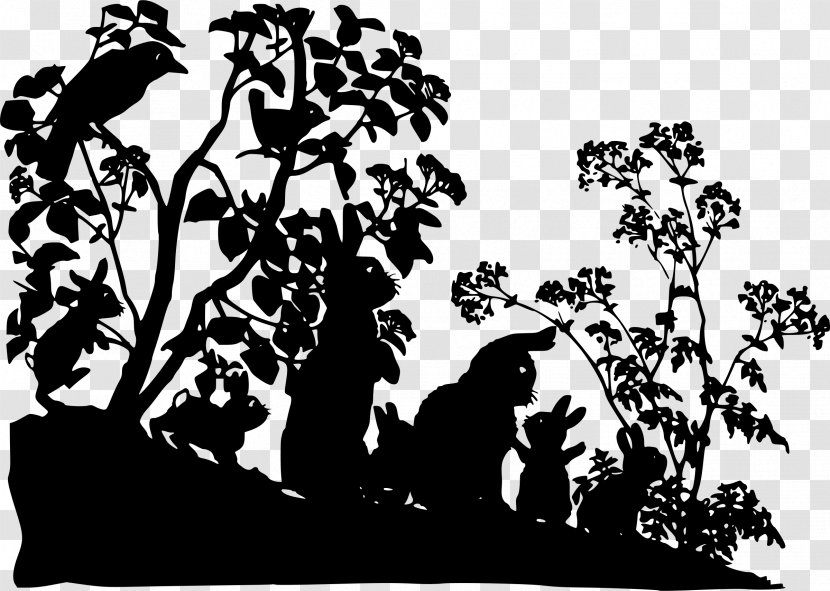 Silhouette Drawing Clip Art - Tree - Animal Silhouettes Transparent PNG