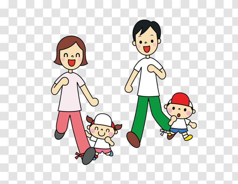 Child Cartoon Parent Illustration - Frame - Running Man Transparent PNG