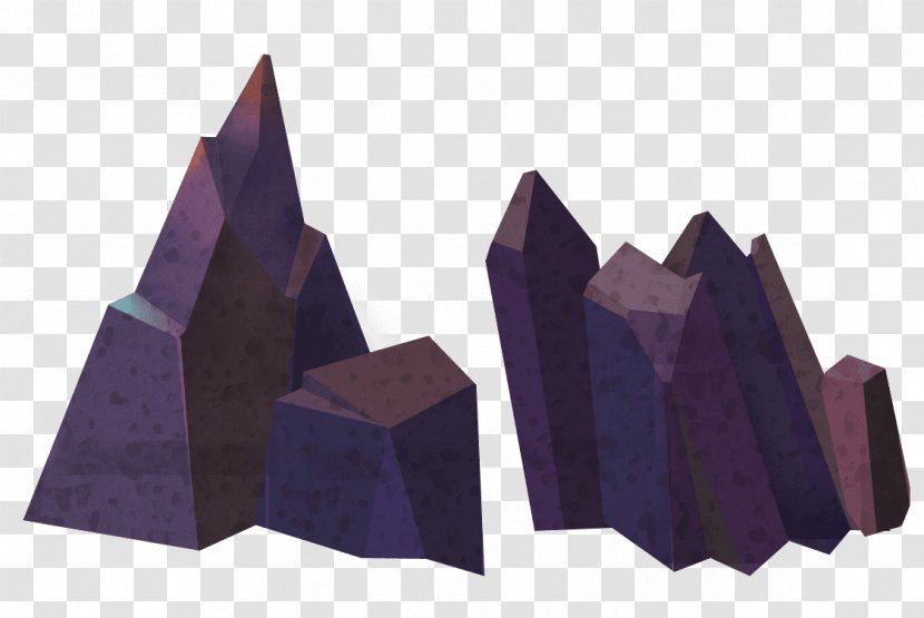 Cartoon Rock Illustration - Violet - Painted Mountain Transparent PNG