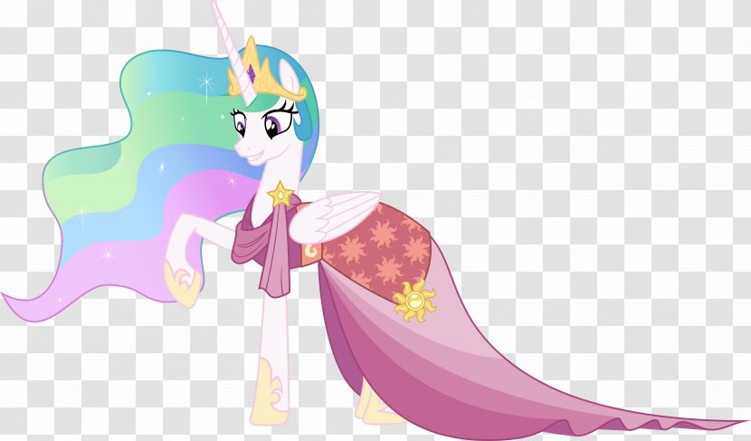 Princess Celestia Pony Dress Ball Gown - Watercolor Transparent PNG