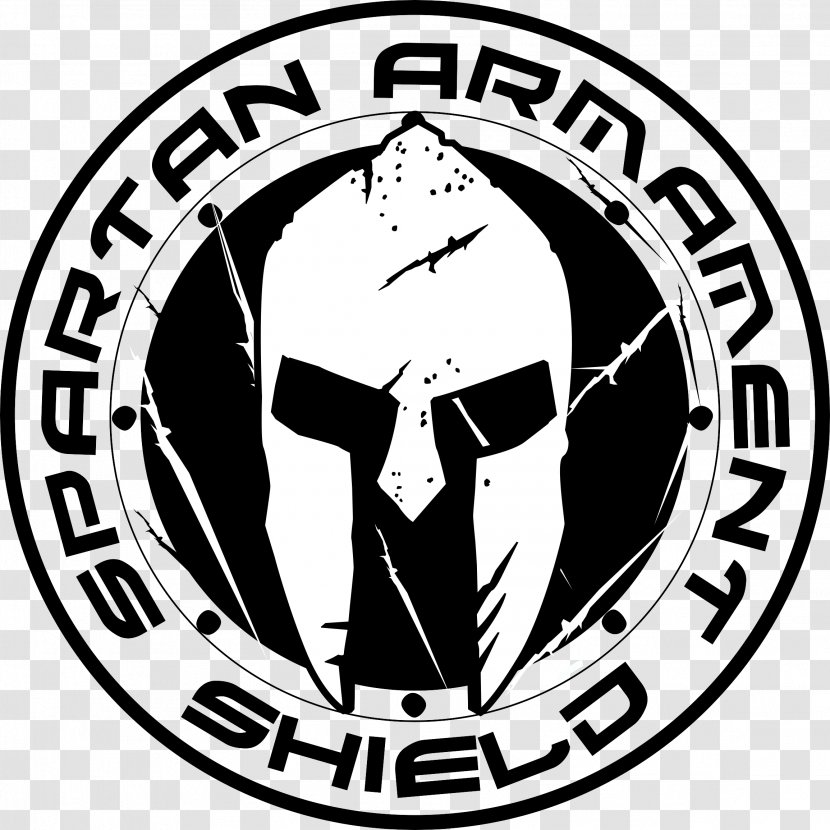 Spartan Army Logo Shield Firearm - Black And White - Helmet Transparent PNG