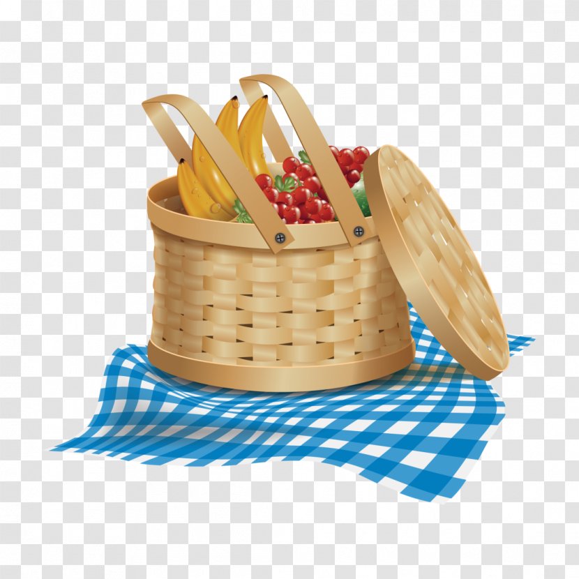 Picnic Baskets Table Clip Art - Handle - Basket Transparent PNG