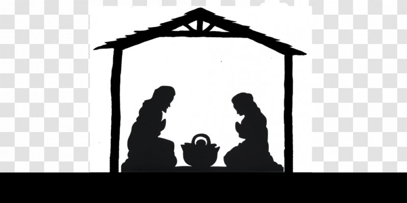 Christmas Nativity Scene Manger Clip Art - Silhouette - Night Transparent PNG