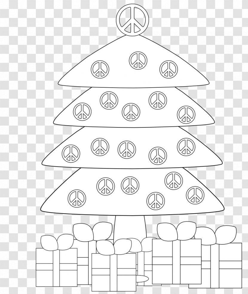 Christmas Tree Line Art Point Angle - Diagram Transparent PNG
