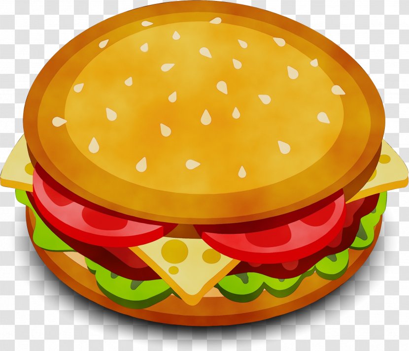 Hamburger - Watercolor - Junk Food Veggie Burger Transparent PNG