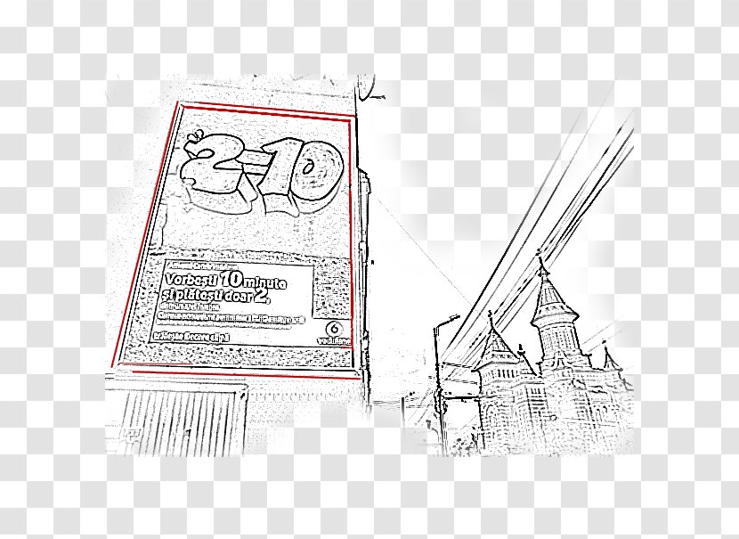 Paper Line Art Sketch - Text - Outdoor Advertising Transparent PNG