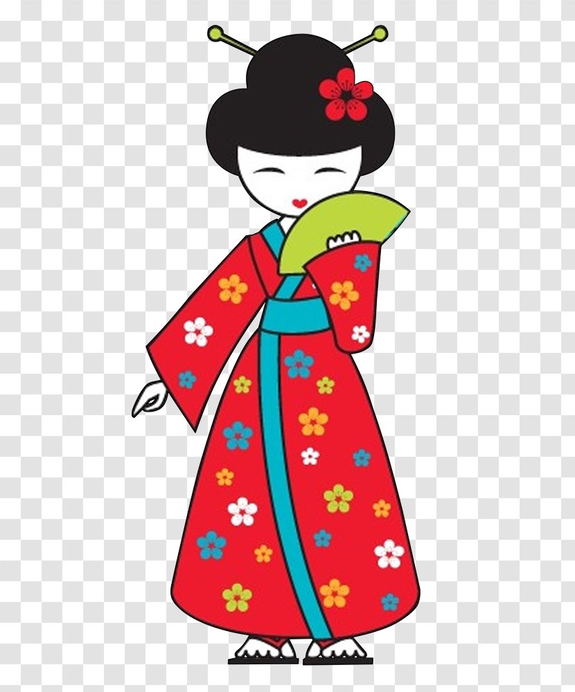 Japanese People Kokeshi Dolls War Fan - Artwork - Japan Transparent PNG