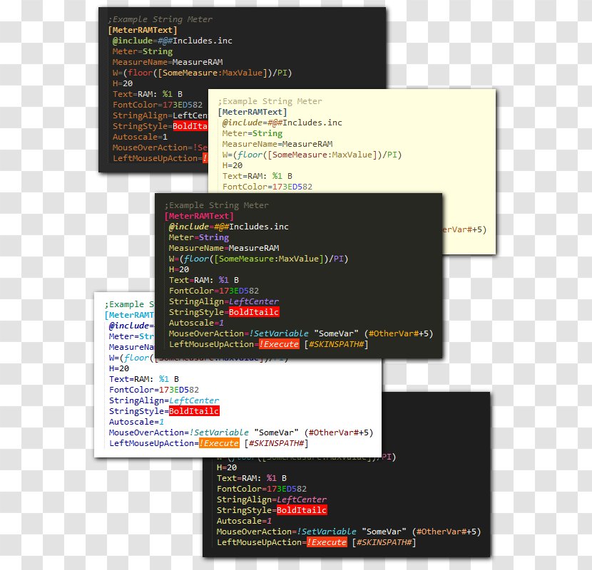 Rainmeter Sublime Text Editing Color Scheme - Syntax - Skins Transparent PNG