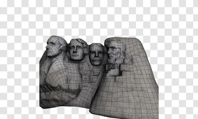 Low Poly 3D Computer Graphics Wavefront .obj File Cinema 4D CGTrader - Black And White - Mount Rushmore Transparent PNG