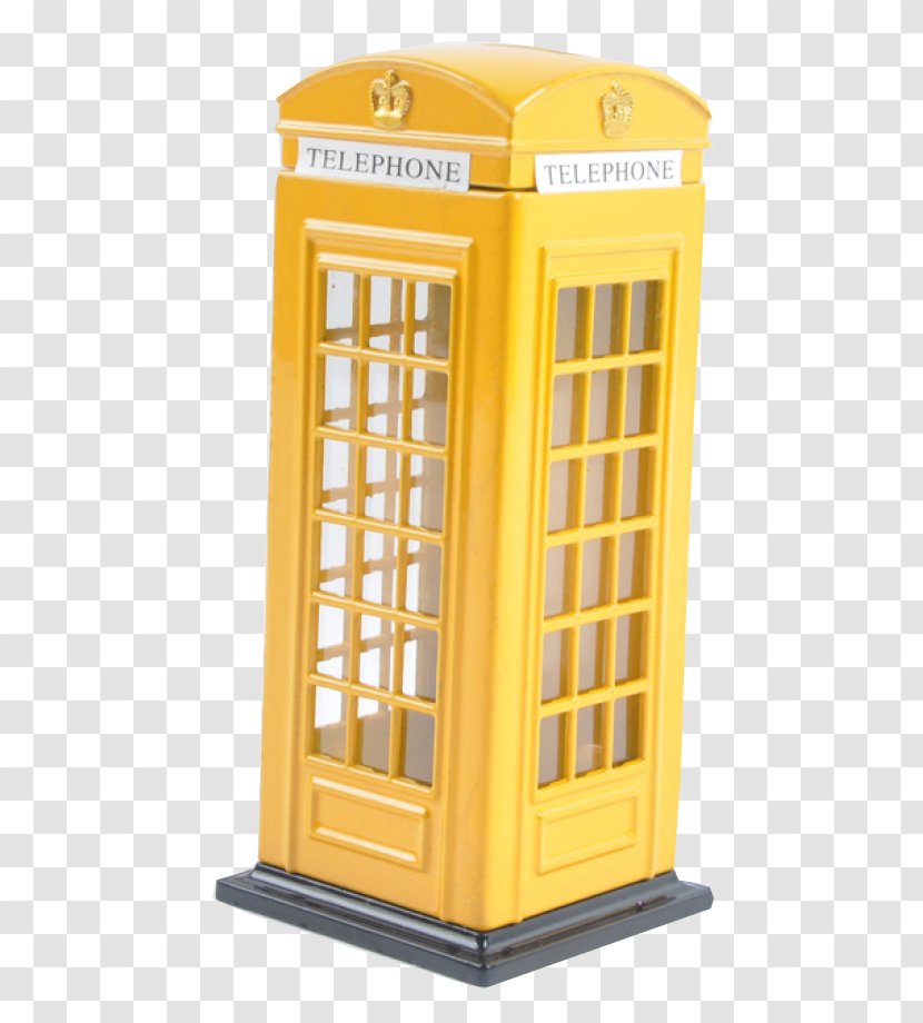 Telephone Booth Money Piggy Bank Tirelire - Telephony - Yellow Phone Model Transparent PNG