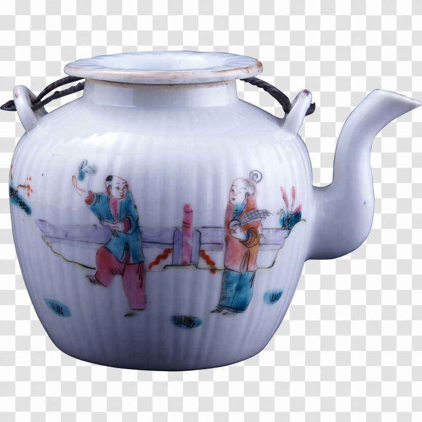 Chinese Ceramics Porcelain Blue And White Pottery - Canton - Tea Pot Transparent PNG