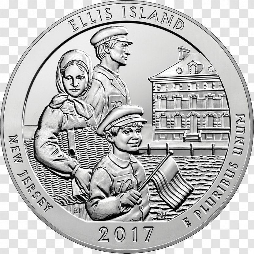 Ellis Island America The Beautiful Silver Bullion Coins Coin - United States Mint Transparent PNG
