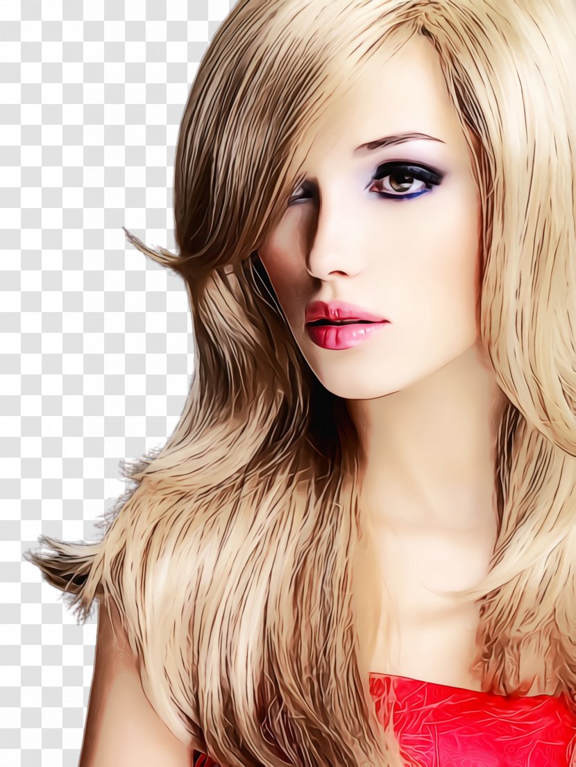 Hair Blond Face Hairstyle Chin - Watercolor - Beauty Eyebrow Transparent PNG