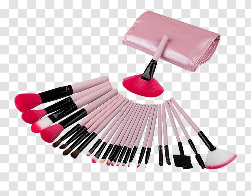 Cosmetics Makeup Brush Foundation Face Powder - Full Set Of Pink Brushes Transparent PNG