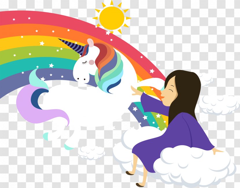 Rainbow Unicorn Icon - Child - Fairy Tale Little And Horizon Transparent PNG