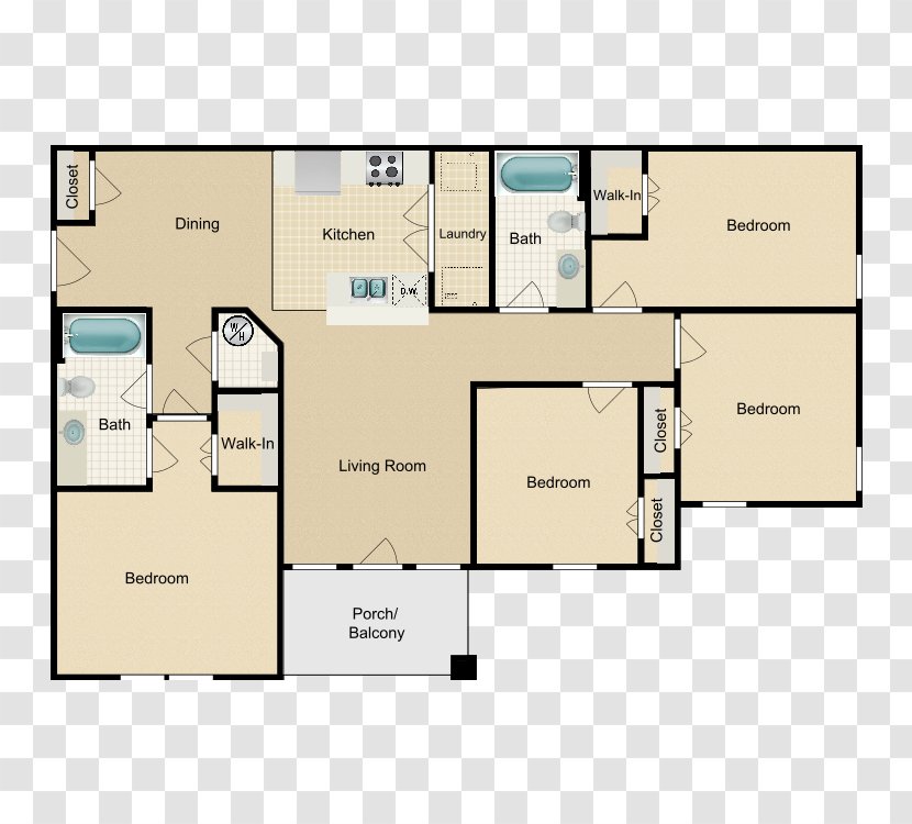 Floor Plan Sherman Henrietta Abbington Vista Apartments Denison - Text - Apartment Transparent PNG