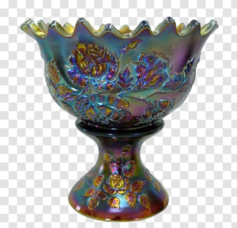 Punch Bowls Carnival Glass - Goofus - Blue Wreath Transparent PNG