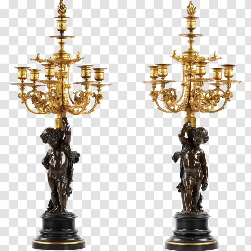 Bronze Sculpture Ormolu Brass Candelabra - Antique Transparent PNG