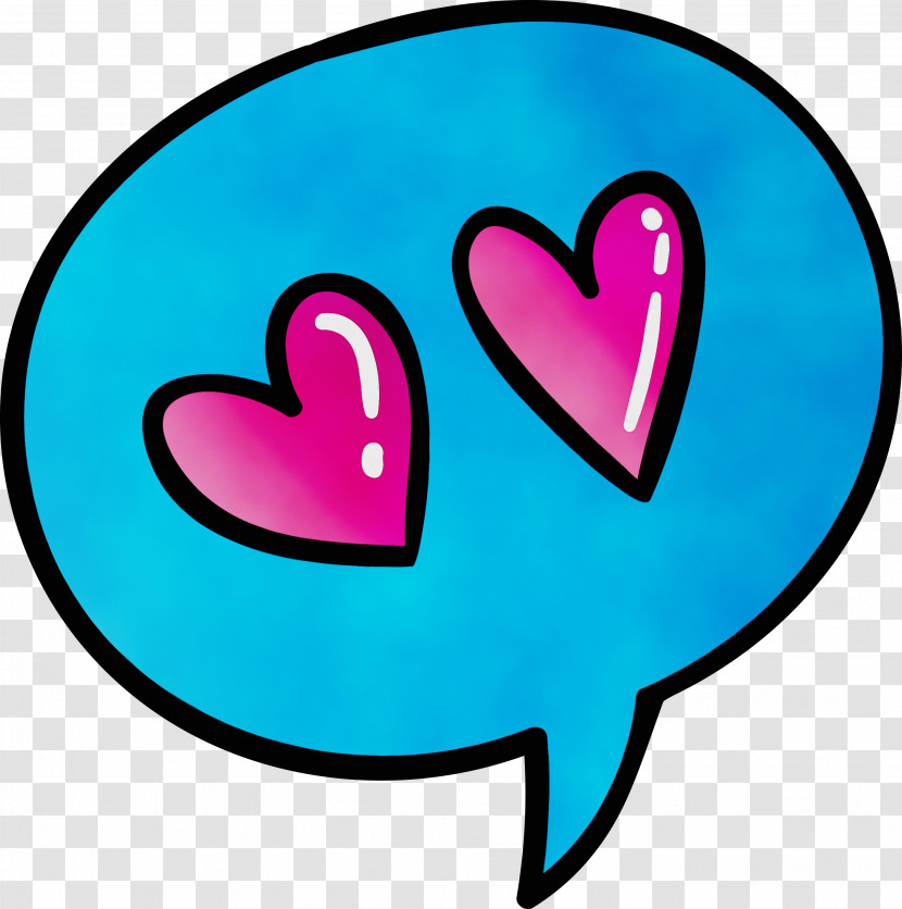 Heart Turquoise Pink Love Line Art Transparent PNG
