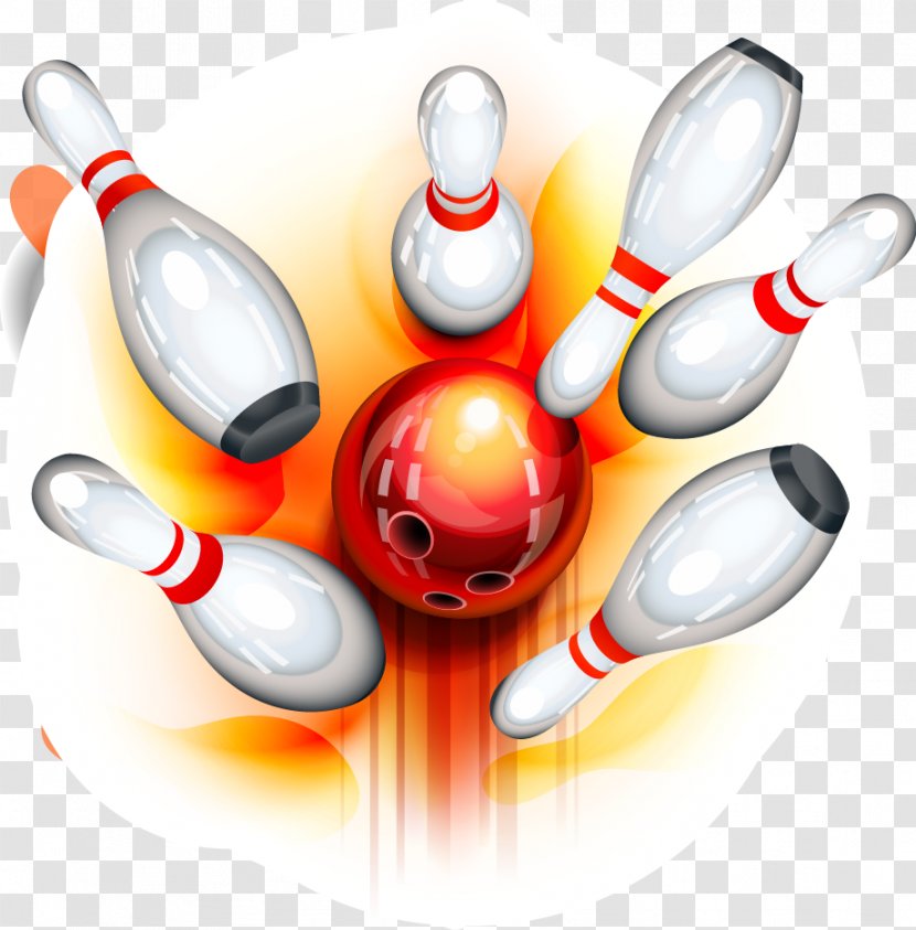 Bowling Pin Ball Clip Art - Equipment - Cartoon Sports Transparent PNG