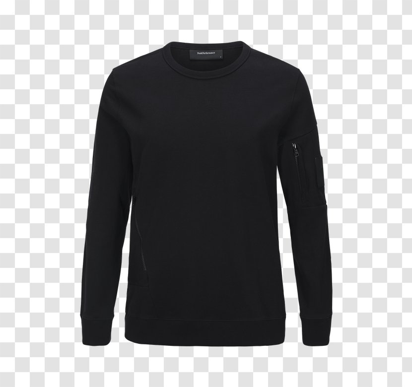 Long-sleeved T-shirt Top - Black Transparent PNG
