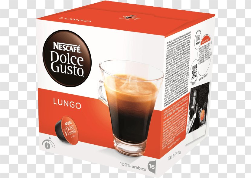 Lungo Dolce Gusto Coffee Espresso Cafe - Decaffeination Transparent PNG