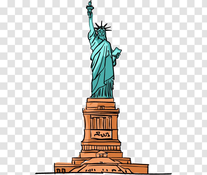 Statue Of Liberty Cartoon Download - Silhouette - Vector United States Transparent PNG