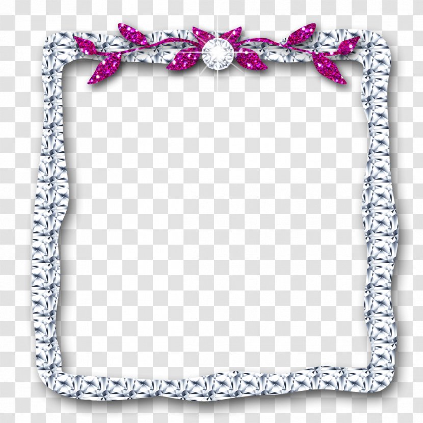 Borders And Frames Picture Diamond Clip Art - Silver Crystals Cliparts Transparent PNG
