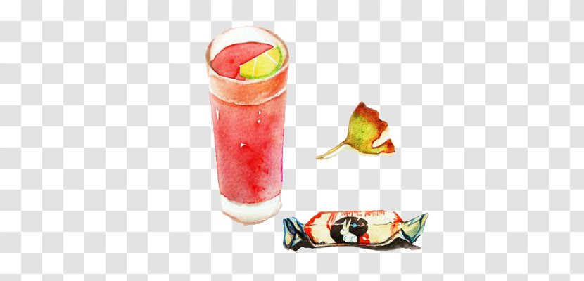 Juice Milk Bubble Tea Bonbon White Rabbit - Drink - Watermelon And Candy As Well Leaves Transparent PNG