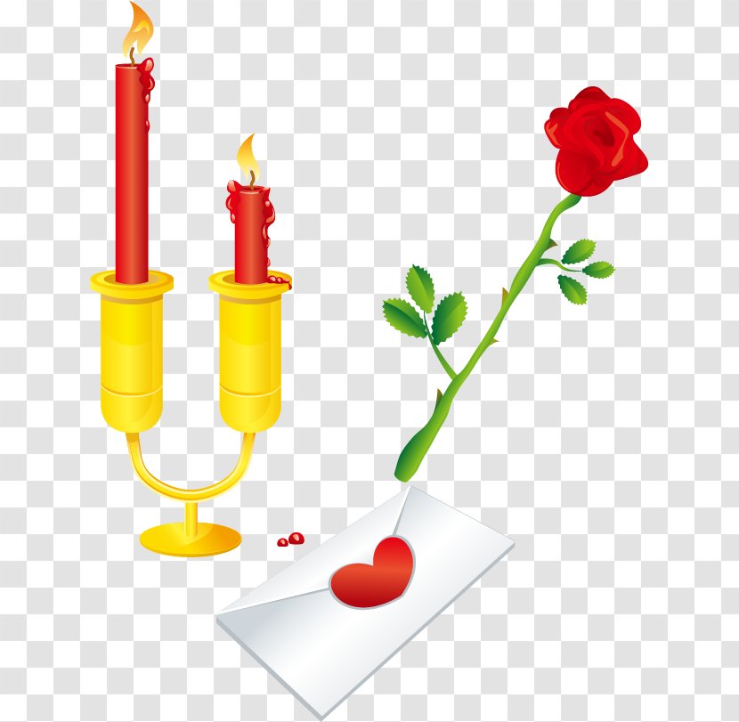 Beach Rose - Candle - Valentine Roses Envelope Transparent PNG