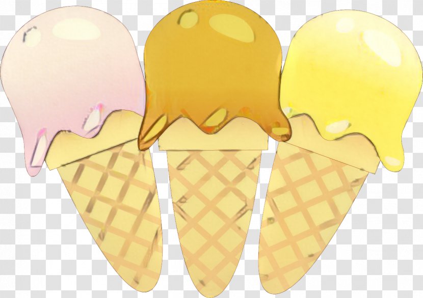 Ice Cream Cones Yellow Product Design - Dessert Transparent PNG