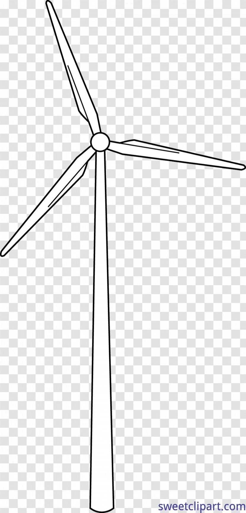 Wind Farm Turbine Power Clip Art - Black And White Transparent PNG