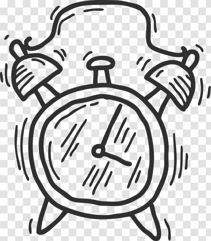 Cartoon Clock - Text - Coloring Book Transparent PNG