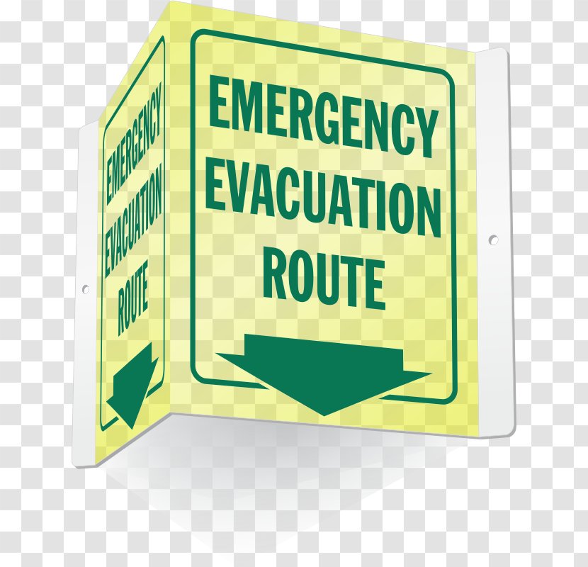 Emergency Evacuation Exit Green Material - Logo - Text Transparent PNG