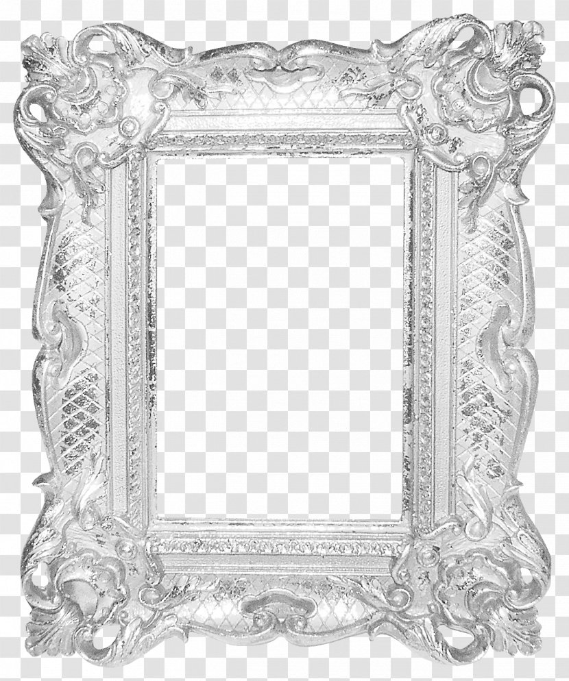 Picture Frame Silver Mirror - Pattern Transparent PNG